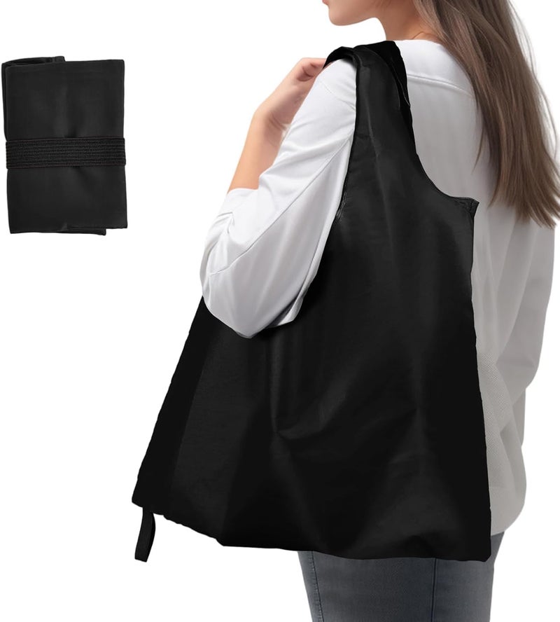 Criyar Foldable Shopping Bag, Washable Reusable Grocery with Holder, Nylon Tote Bags - Image 1